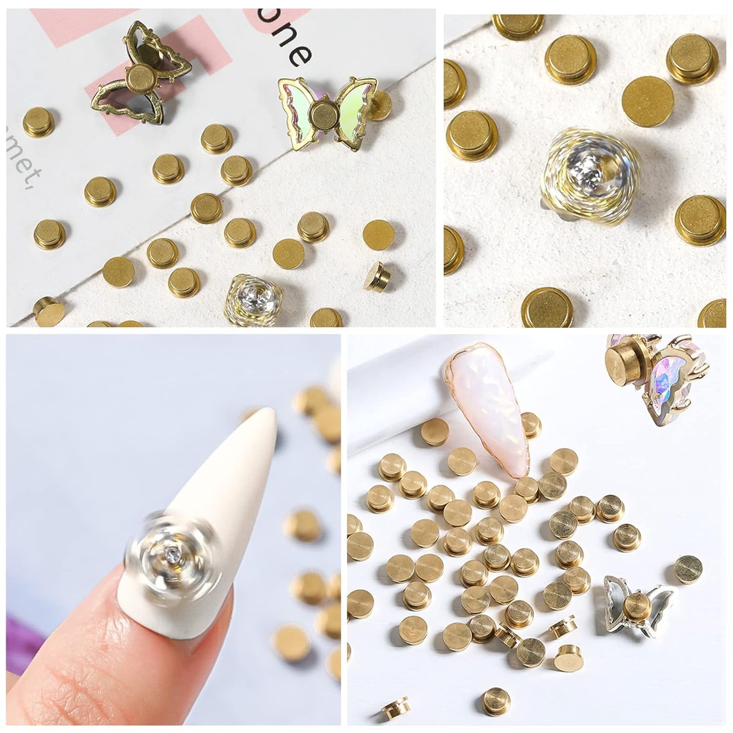Nail Art Rotating Charm, 20 Stück Spinning Nail Charms Rotační ložisko na nehty Für Nail Art Design DIY Crafting Schmuck Zubehör