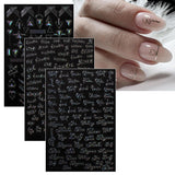 Jmeowio Nagelsticker Aurora Geometrisch 12 Blatt Nail Art Sticker Selbtklebend Nagelaufkleber Bunt Dekoration Nageldesign Zubehör