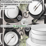 SANGER | Marlo Černobílá sada nádobí, 18dílná sada porcelánového nádobí pro 6, bílá s černými akcenty, Talíře, dezertní talíře a misky, moderní design | PRÉMIOVÁ KOLEKCE