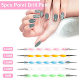 53 Blätter Nagelsticker, Nail Art Pinsel Und Dekorationen Set, 15 PCS Pinsel, 5 PCS Dotted Pen, Strasssteine, Blattgold Für Nagelkunst, Nagel Pailletten, Nagelkunstwerkzeuge Und Dekorationssets