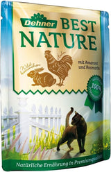 Dehner Best Nature Katzenfutter Multipack, Nassfutter, für ausgewachsene Katzen, je 2 x Kalb / Wild / Huhn / Kaninchen, 8 x 85 g sáček (680 g)