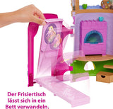 Disney Princess HMV99 - Rapunzel pohyblivá panenka a věž na hraní se zábavou všude kolem, 6 herních oblastí a 15 doplňků, inspirováno filmem Disney, hračky pro 3leté panenky Naty Shop Dolls