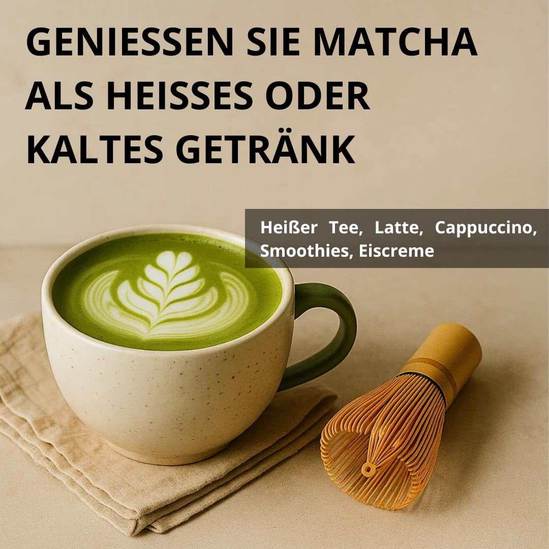 | Matcha organický prášek 100 g | Zelený čaj Matcha Powder Slavnostní stupeň | 100% přírodní a prémiová kvalita | Detoxikační čaj | Kompatibilní se sadou Matcha, stopkou, miskou a sklenicí.