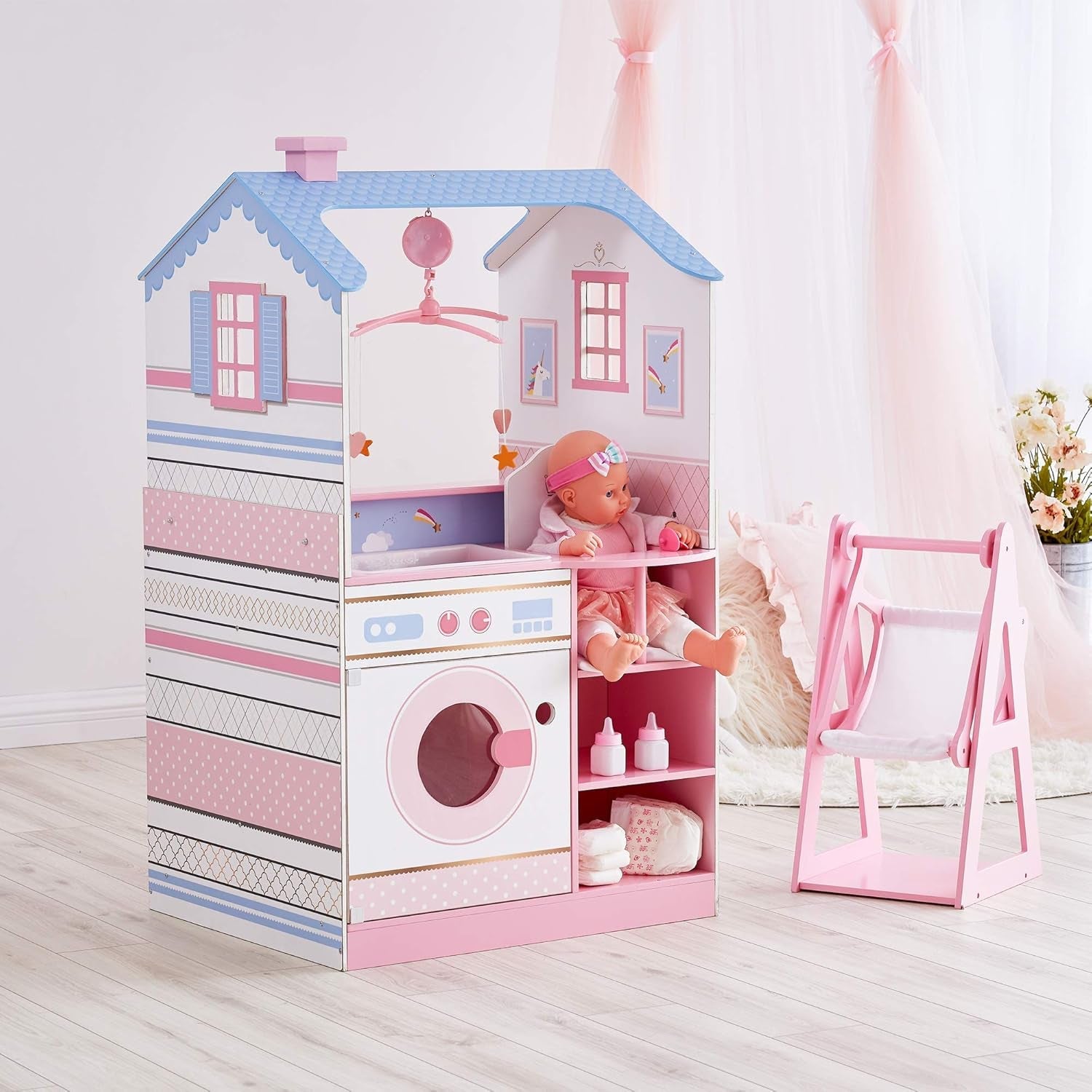 Olivia's Little World Teamson Kids dřevěné panenky, 45 cm, oboustranné, pro děti TD-11460W