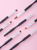 Sada štětců na nehty, 10 ks štětce Nageldesign Malerei, Profesionální jehla na zdobení nehtů, jemná štipka na nehty, Schwarz