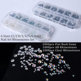 ANGNYA 4000 Stück Strasssteine ​​​​Nägel Nail Art Strasssteine ​​Dekorationen Nagelsteine ​​Für Nail Art Zubehör Und Klare Kristall Strasssteine ​​​​Handwerk Mit Pick up Pinzette Und Strass Picker Tečkovací pero…