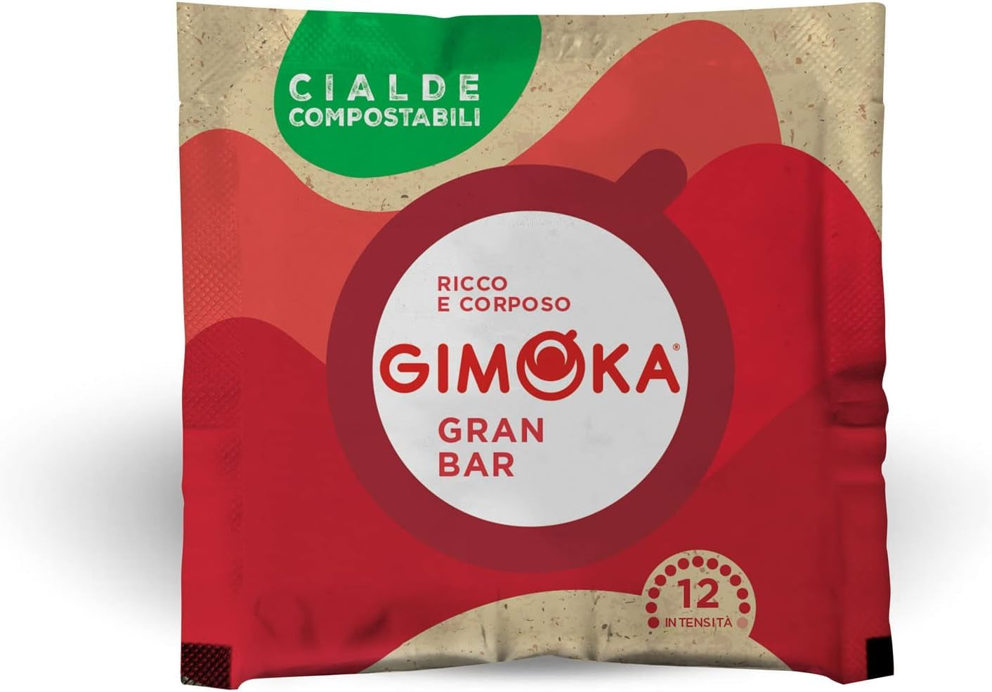 Gimoka Kompostierbare Kaffeepads, Gran Bar Intenso Kaffeemischung, Intensität 12-100 Pads – kompatibilní s ESE System Papier Pads 44 mm