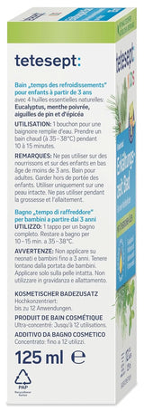 Tetesept Kids Cold Time Bath - dětská přísada do koupele pro chladné období se 4 esenciálními oleji, relaxace a prohřívání, 125 ml Naty Shop