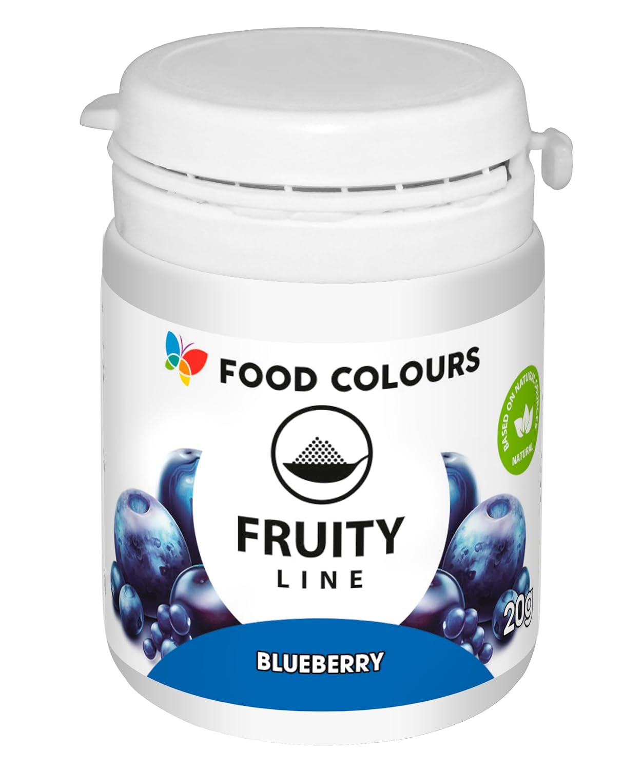 Potravinářské barvivo práškové přírodní barvivo Fruity Line BORŮVKA 20G přírodní barvivo prášek do krémů poleva piškotového těsta v prášku potravinářské barvivo do nápojů želé