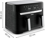 Horkovzdušná fritéza Tefal Dual Easy Fry se dvěma komorami, objem 5,2/3,1 litru, dvě nezávislé zásuvky, 7 programů Domácí spotřebiče Naty Shop