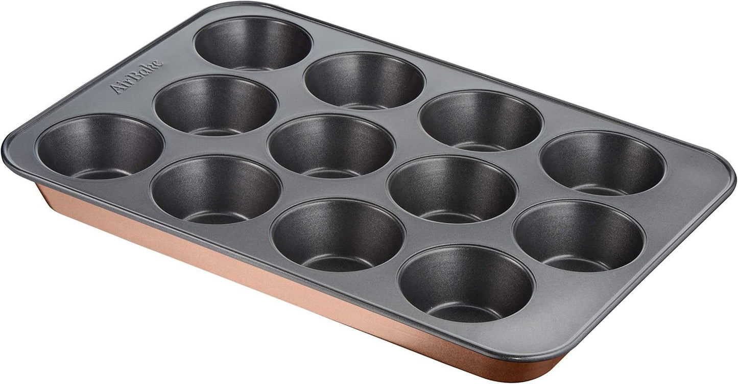 Tefal Airbake J2555014 Muffinform, Antihaftbeschichtung, Karbonstahl, Braun, 29 X 41 Cm Formy a plechy na pečení Naty Shop