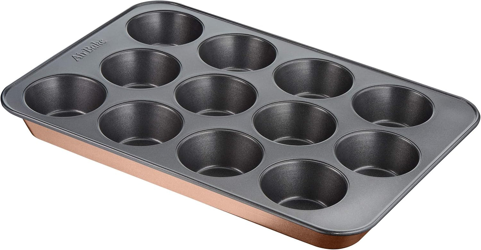 Tefal Airbake J2555014 Muffinform, Antihaftbeschichtung, Karbonstahl, Braun, 29 X 41 Cm Formy a plechy na pečení Naty Shop