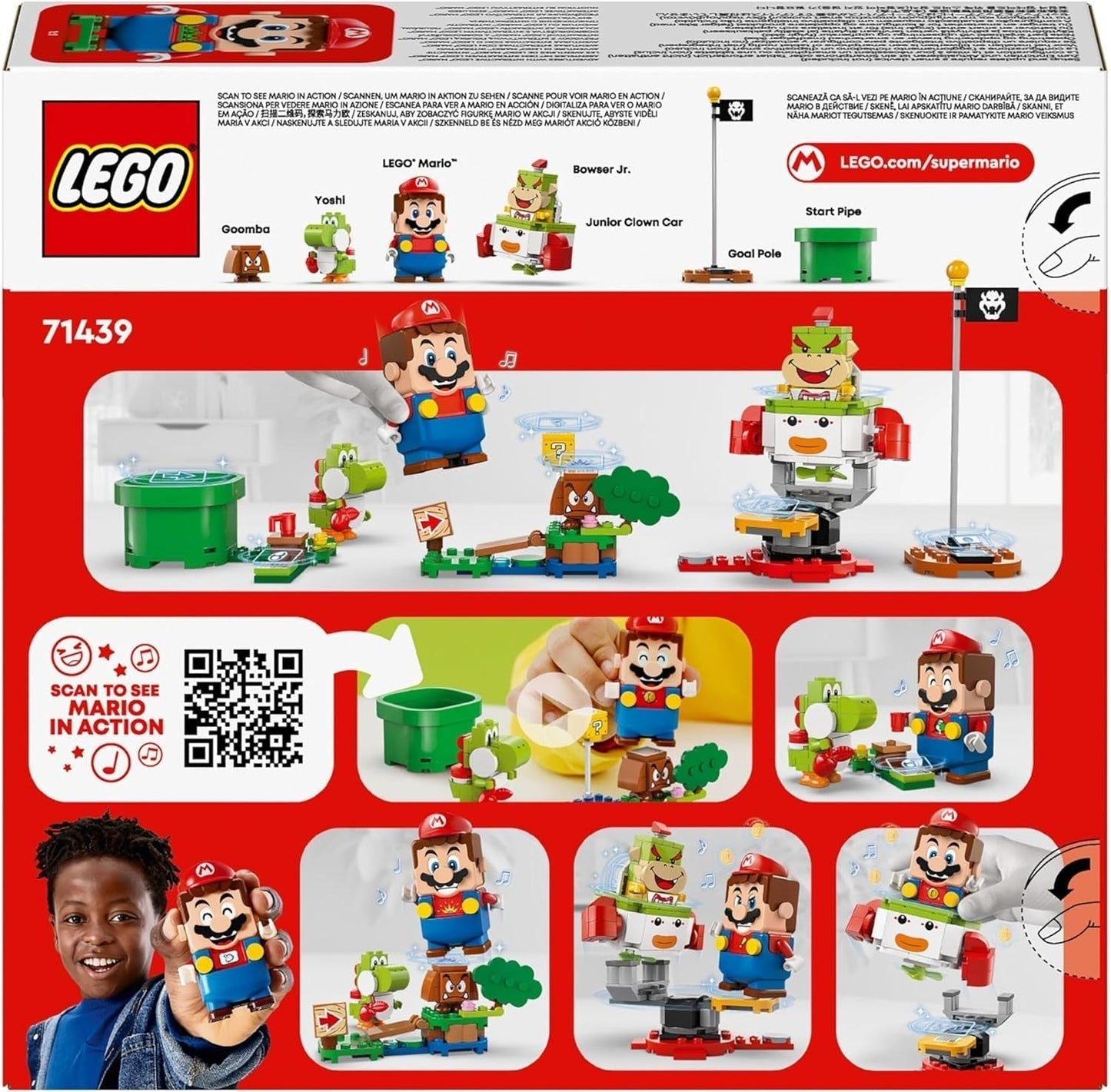 LEGO Super Mario Dobrodružství s interaktivním Mariem, sada vozíků pro klauna, hračka Yoshi, dárek pro Nintendo pro chlapce, dívky a hráče od 6 let 71439 Stavebnice Besuche den LEGO-Store