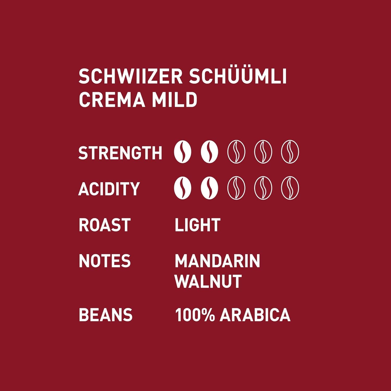 Schwiizer Schüümli Crema Mild, 100% Arabica zrnková káva jemná, harmonická a jemná, ideální pro automatické espresso stroje, síla 2/5, světle pražená, Rainforest Alliance, 1kg