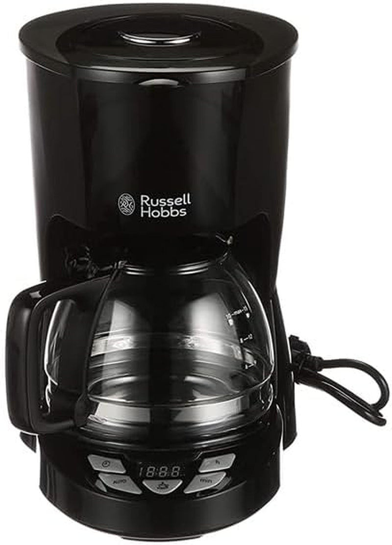 Kávovar Russell Hobbs [Digitální časovač, sprchová hlavice pro optimální extrakci a aroma] Textury+ (1 až 12 šálků, 1,25 l skleněná karafa, ohřívací deska, systém proti odkapávání) Filtrační kávovar 22620-56