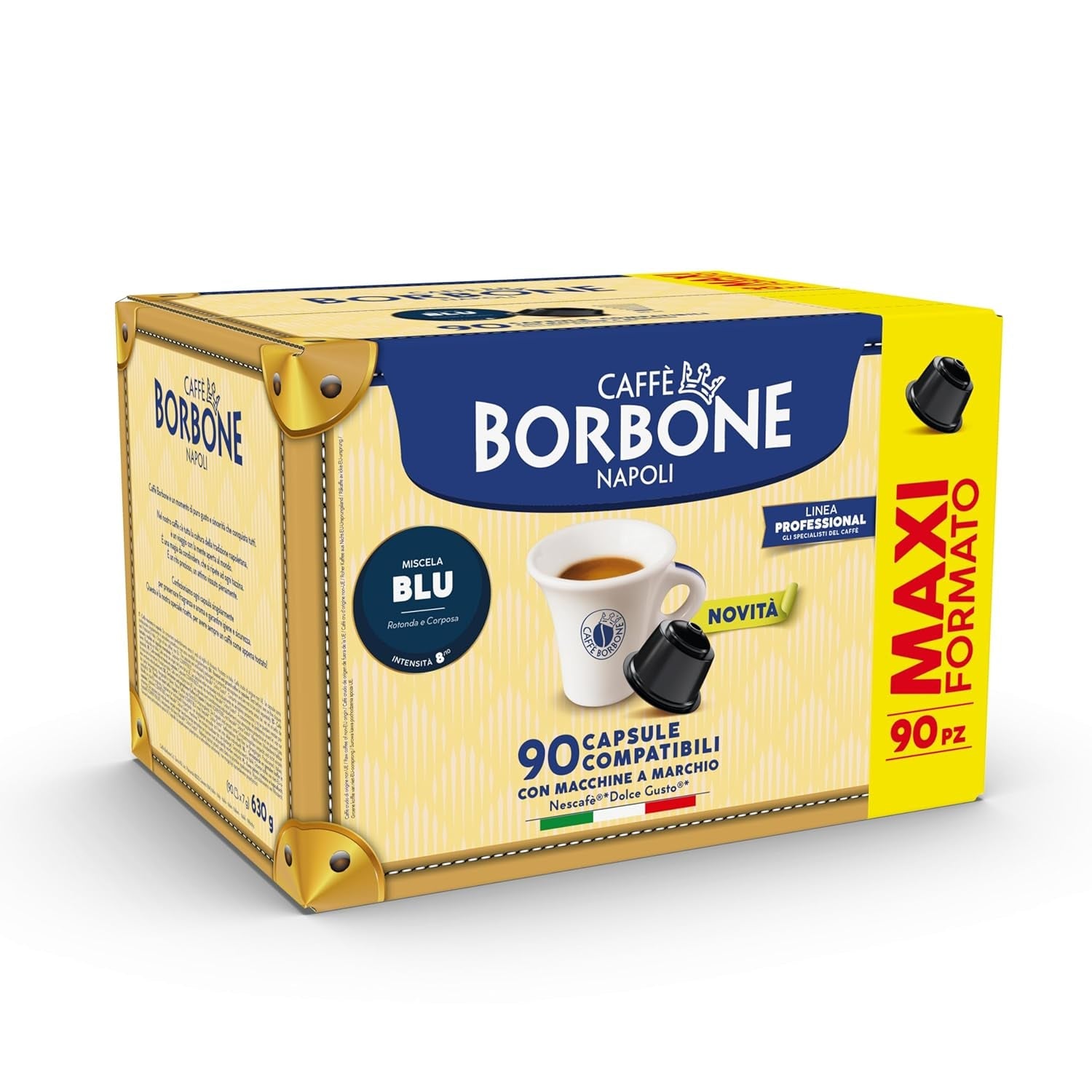 Caffè Borbone Blue Kaffeemischung - 90 Kapseln - Kompatibilní s Kaffeemaschinen der Marke Nescafè®* Dolce Gusto®*