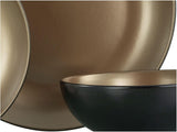 CreaTable, 23598, GLAMOUR Series – zlatá, 16dílná sada nádobí, porcelánová kombinovaná služba, vhodné do myčky a mikrovlnné trouby, kvalitní výroba