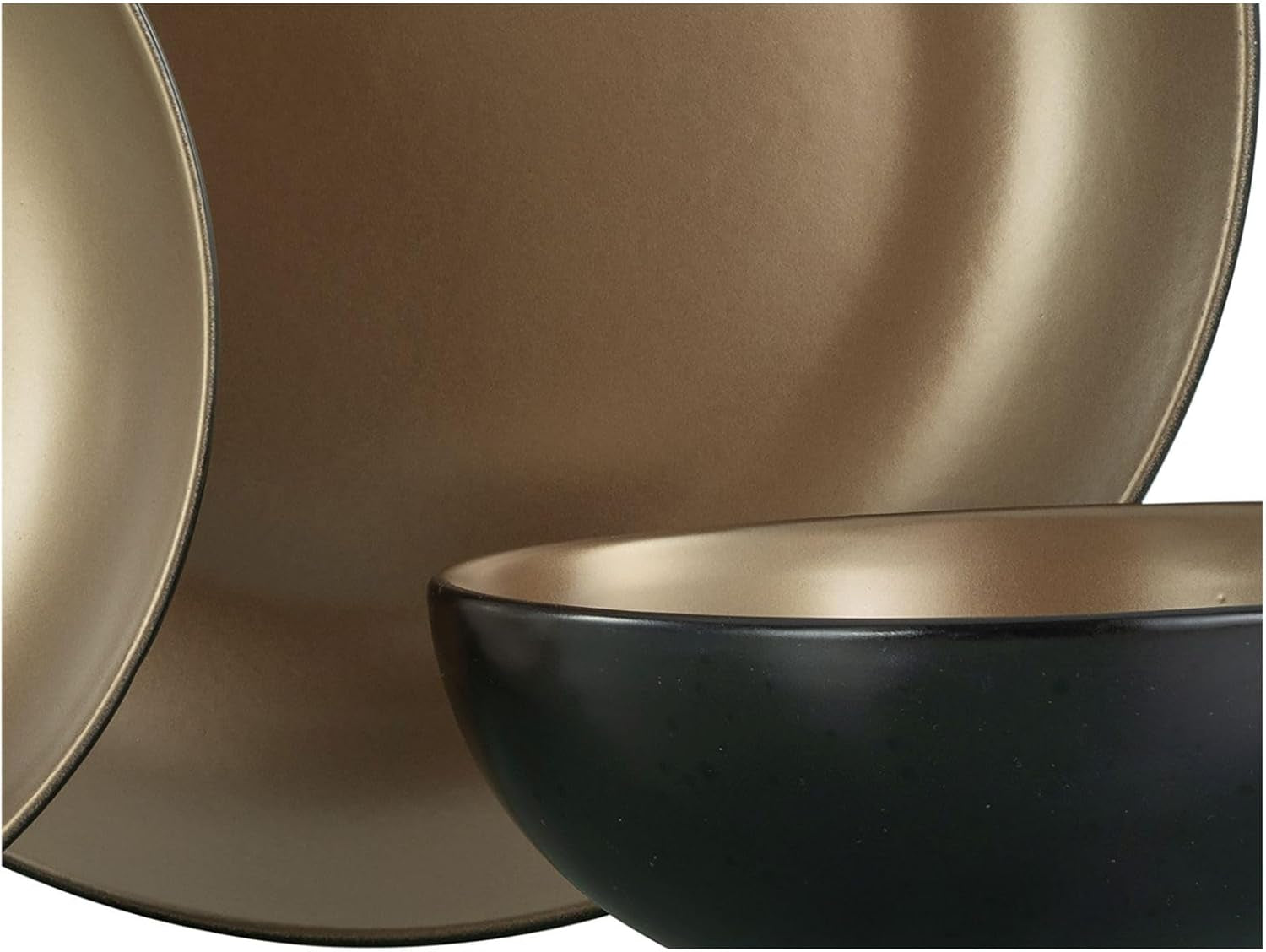 CreaTable, 23598, GLAMOUR Series – zlatá, 16dílná sada nádobí, porcelánová kombinovaná služba, vhodné do myčky a mikrovlnné trouby, kvalitní výroba