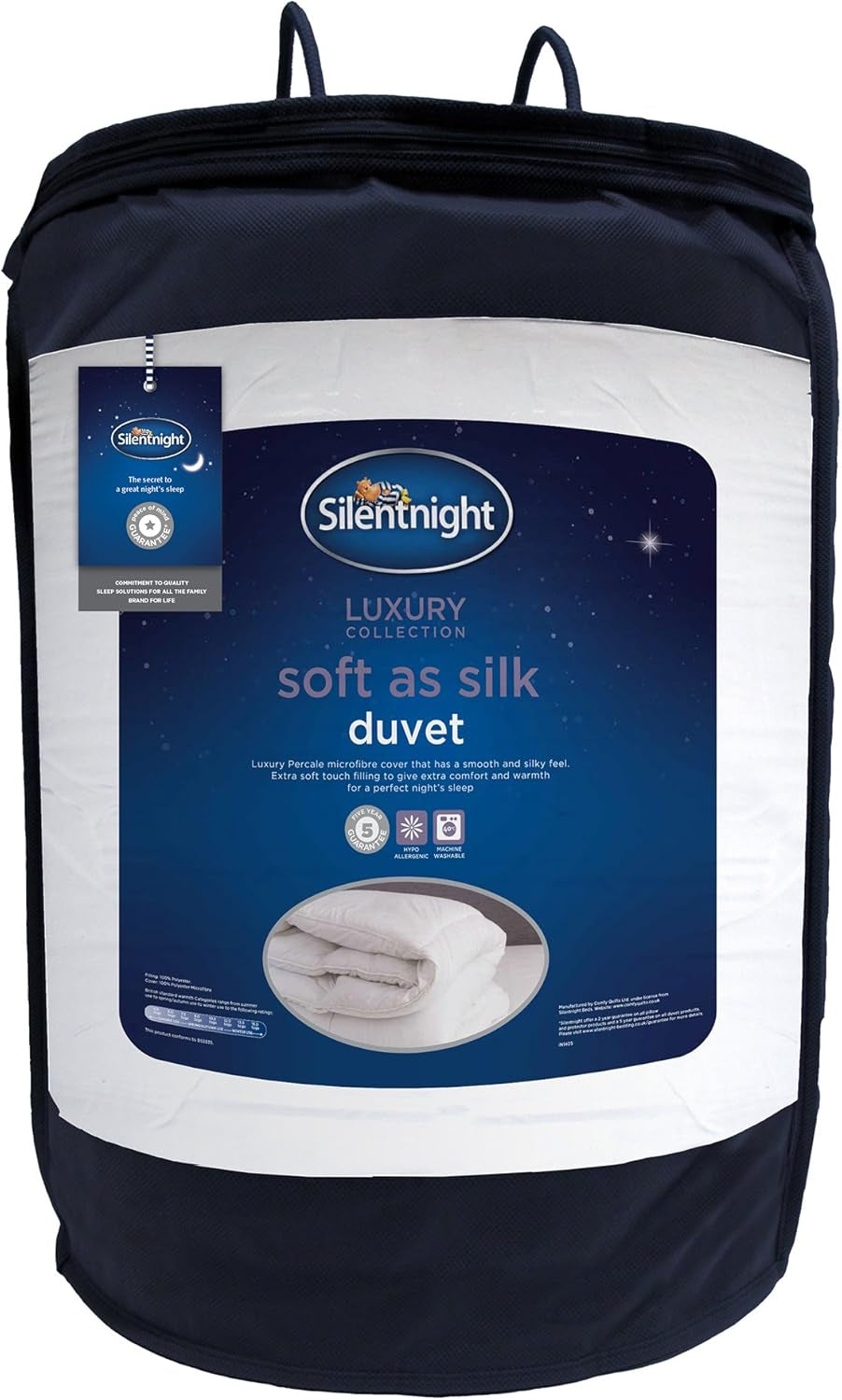 Přikrývka Silentnight Soft as Silk, 10,5 ks, na manželské postele, bílá, mikrovlákno, bílá, king size Přikrývky a přikrývky Naty Shop 40X30X30 cm 13,5 Tog