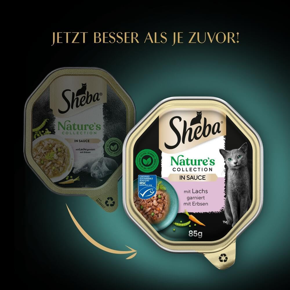 SHEBA Mokré krmivo pro kočky, Nature's Collection v lososové omáčce, 2 x 11 x 85 g