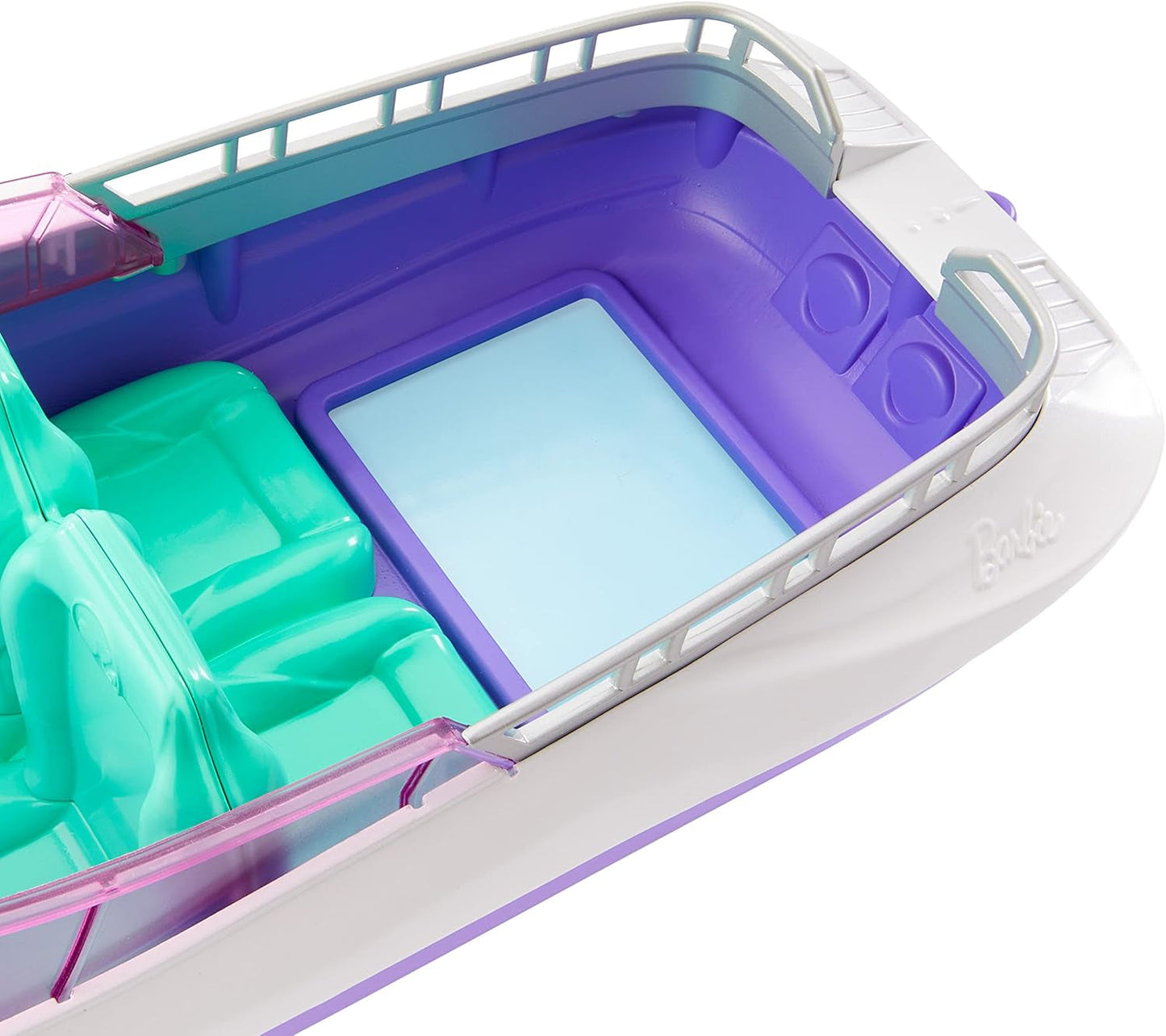Barbie HHG60 - Motorový člun mořské panny se 2 panenkami (blondýnka/bruneta) a různými doplňky, hračka pro děti od 3 let