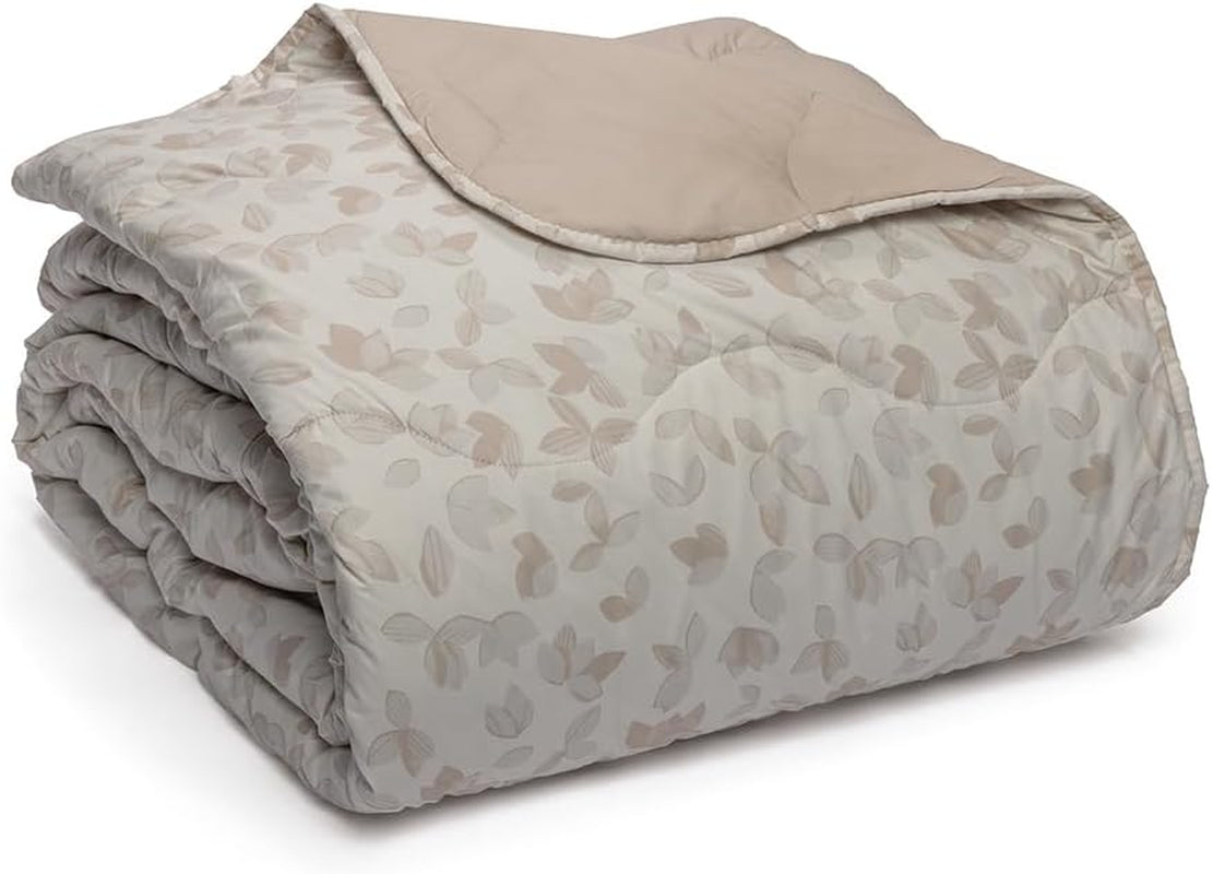 Povlak na dvojlůžko Foppapedretti Notte & Natura Pearl Wave, potah ze 100% bavlny, vyrobený v Itálii Peřiny a přikrývky Naty Shop Písek s listy Una Piazza E Mezza
