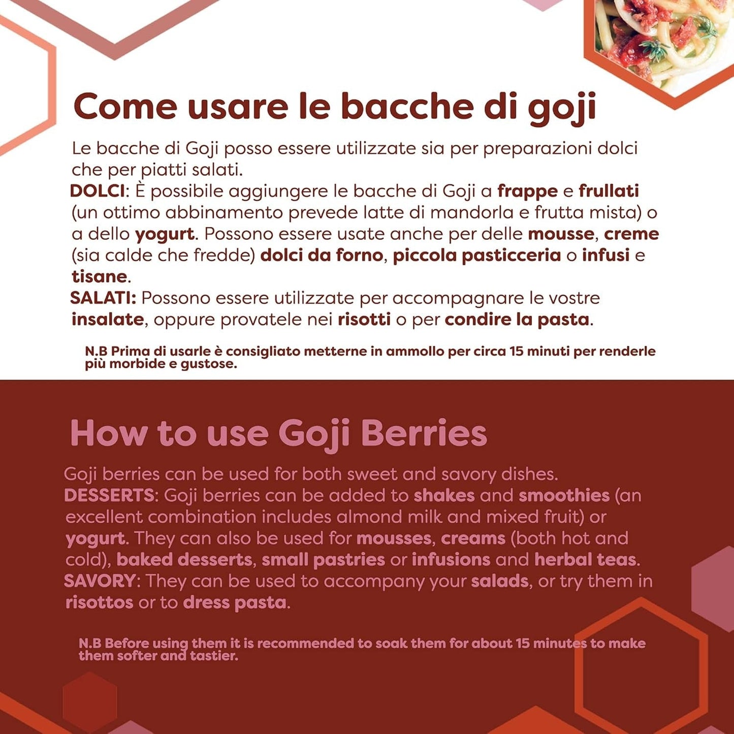 ERBOTECH Goji Berries 200 g, bobule goji s vysokým obsahem vitamínů, sušené ovoce bez cukru a síry, přírodní superpotraviny a bohaté na energii, Made in Italy Dehydrované produkty Naty Shop