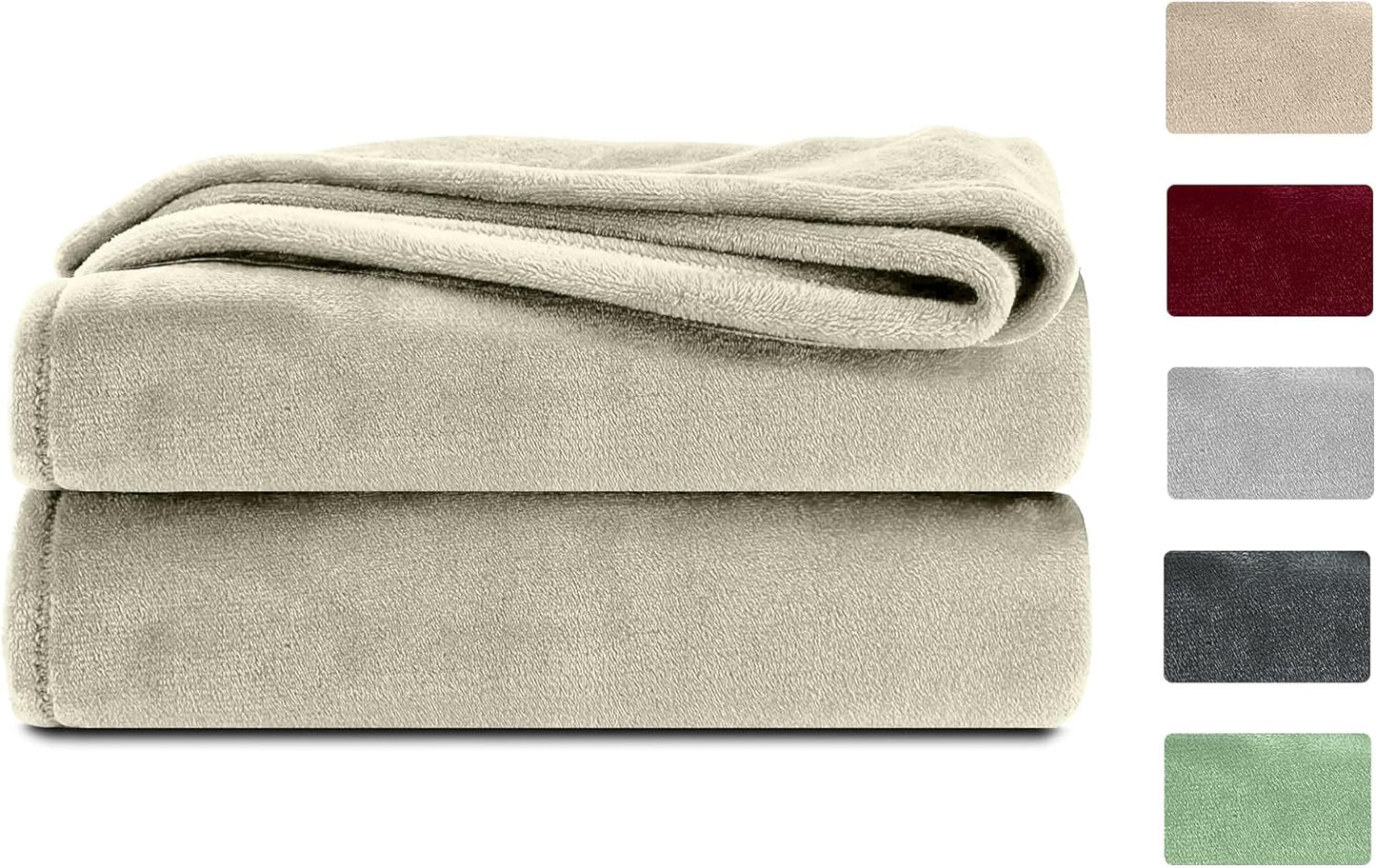 Nadýchaná deka Komfortec, pohodlná deka, fleecová deka, certifikace Oeko-Tex, super měkká, 150X200 Cm, 260 G/M², béžová Postele a deky Besuche den Komfortec-Store Ecru 220 X 240 Cm