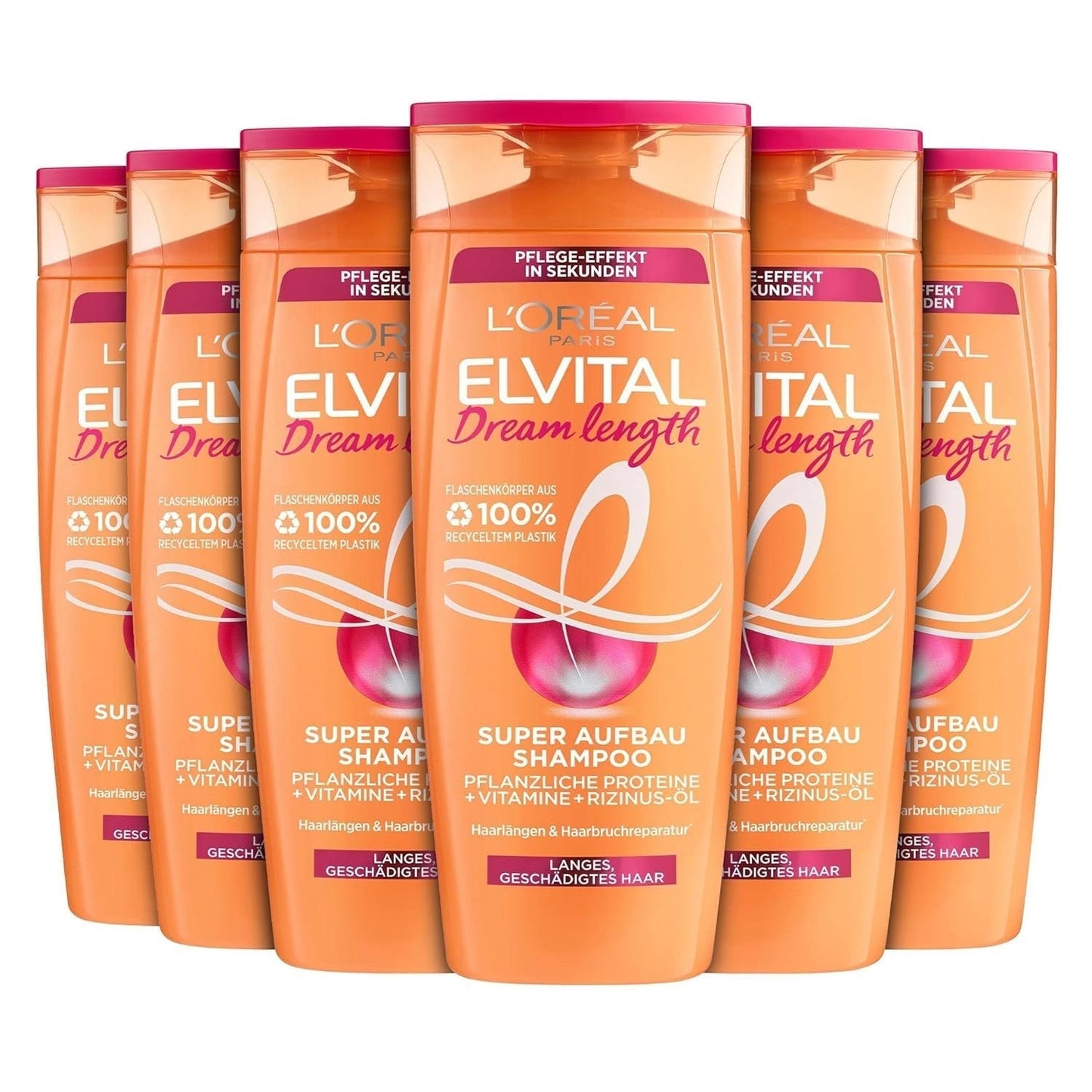 L'Oréal Paris Elvital Dream Length Super Building Shampoo, pro vysněné dlouhé vlasy Sprcha a koupel L'Oréal 6 x 300 ml Bez vůně