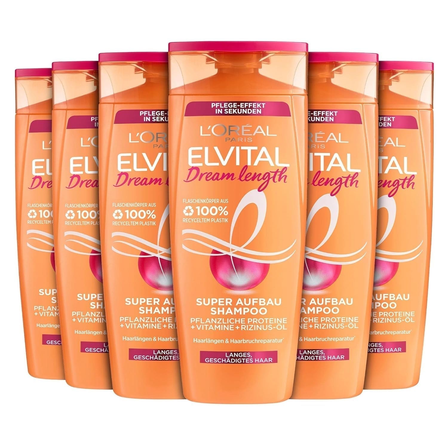 L'Oréal Paris Elvital Dream Length Super Building Shampoo, pro vysněné dlouhé vlasy Sprcha a koupel L'Oréal 6 x 300 ml Bez vůně