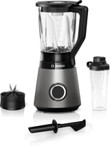 Bosch Standmixer Vitapower Serie 4 MMB6174SN, Verbesserte Version, Hochwertige Edelstahl-Klingen, 1,5L Glasbehälter, 0,6L To-Go-Flasche, Spülmaschinenfeste Teile, 30 000 U/Min, 1200 U/Mix, 1200 stříbrná prodejna-1 Kuchyně