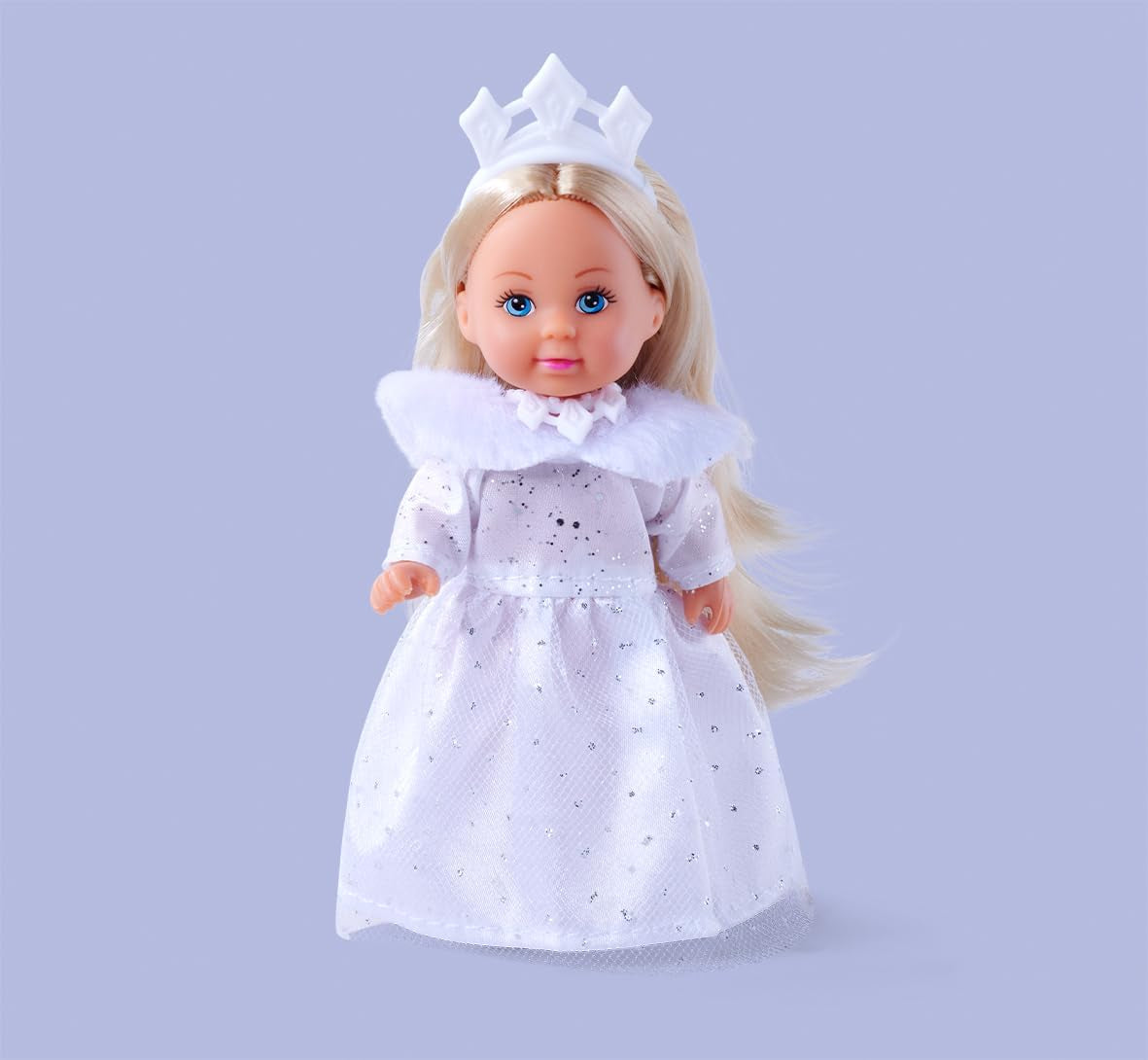 Simba Evi Princess of Love's Dreams, hrací panenka v zasněných zimních šatech s kožešinovým lemem a třpytivými prvky, 12 cm, 3 roky a více