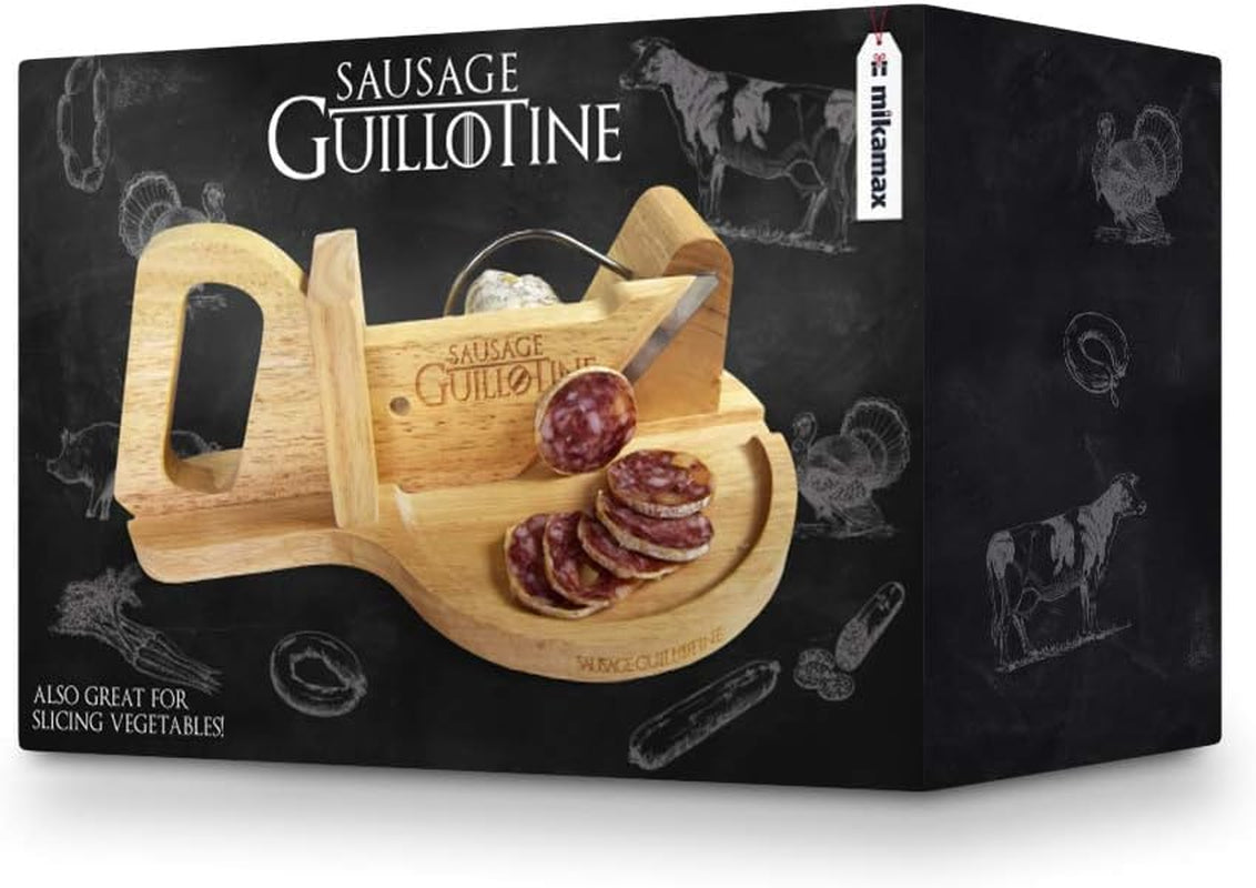 Tradiční řezačka klobás - Gilotina na klobásy - 30 X 19 X 12 cm - Drtiče a kráječe z masivu Naty Shop