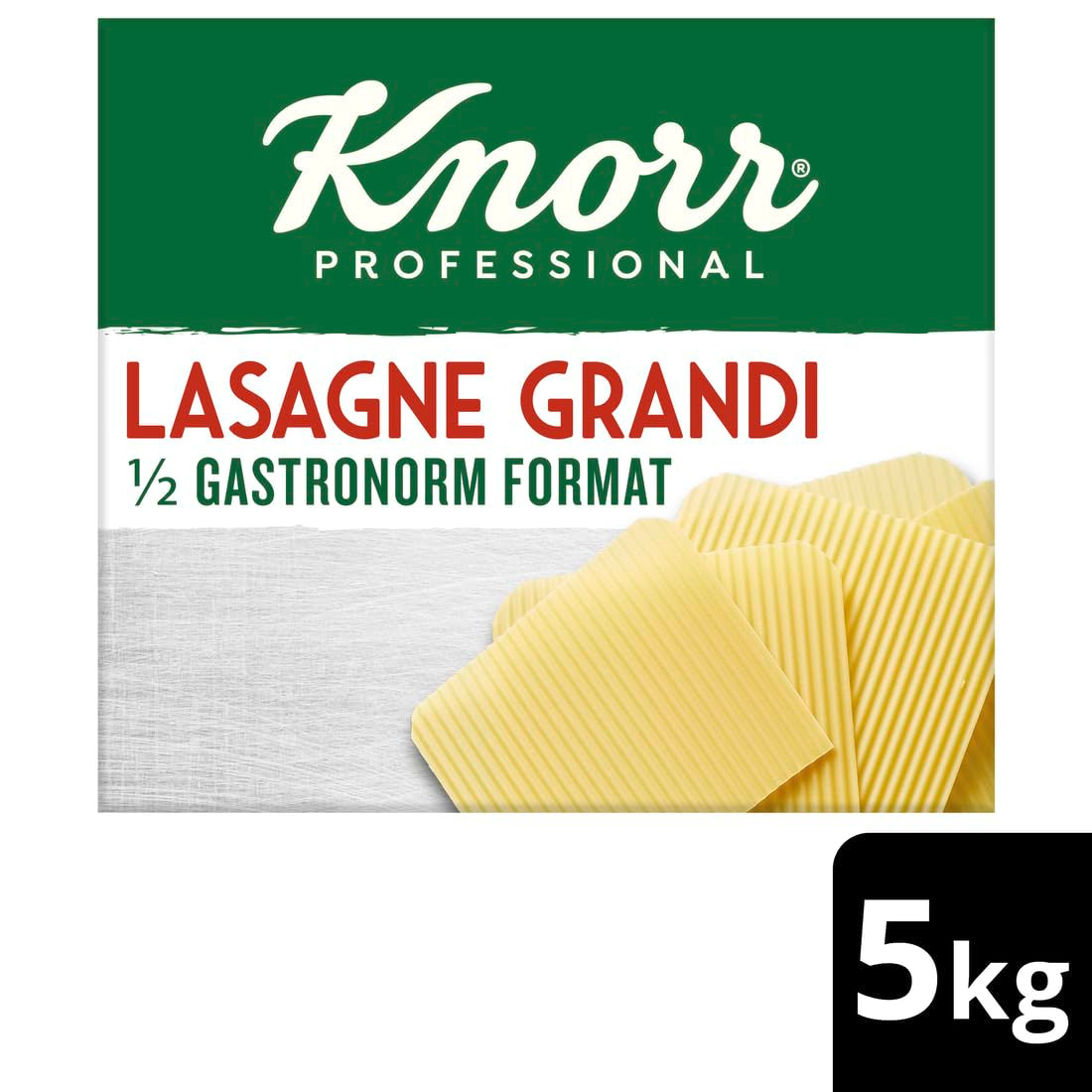 Lasagne Grandi Knorr 1/2 velikost Gastronorm - vlnité pláty těsta na těstoviny - velké balení, 5000 g