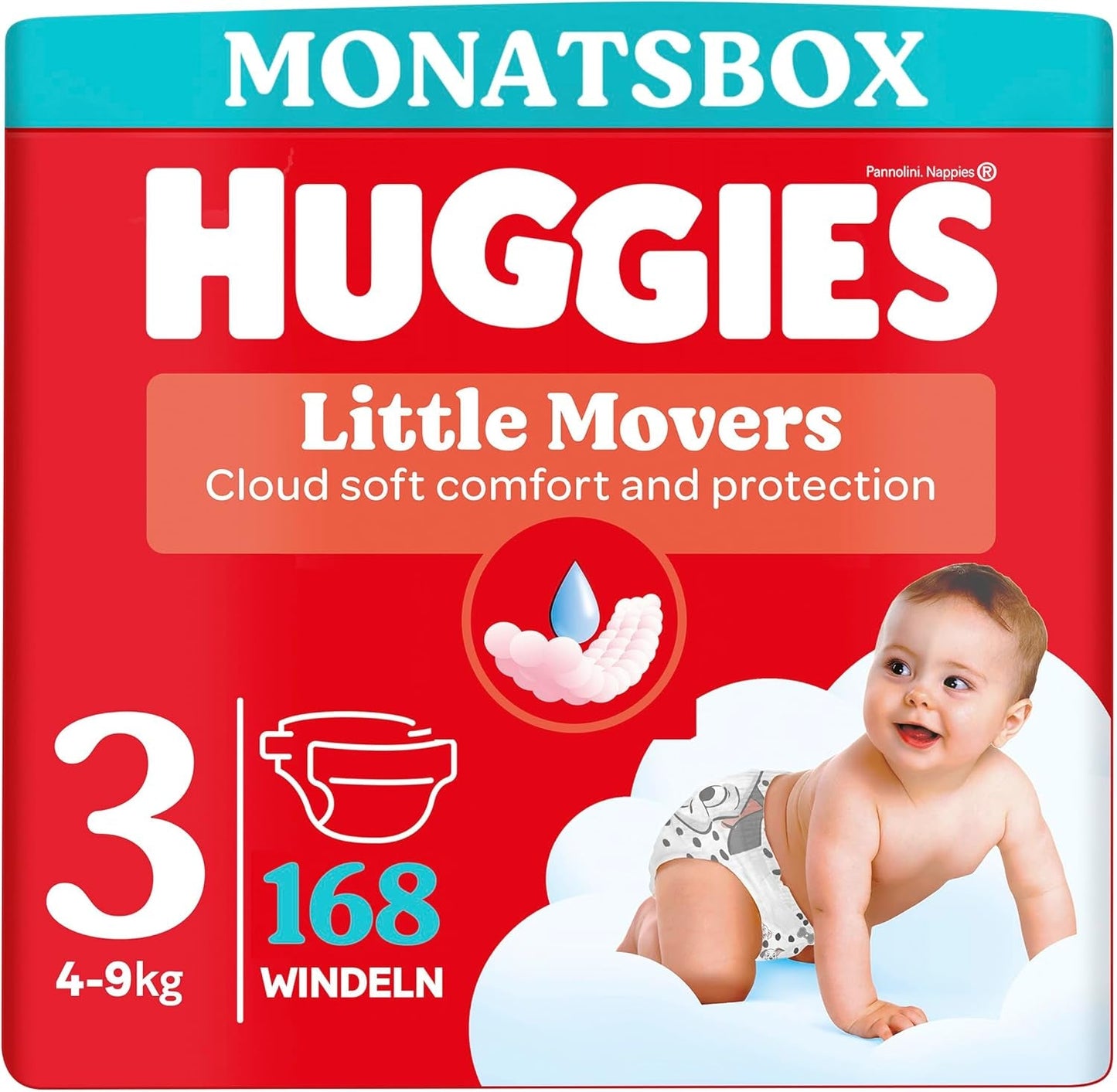 Huggies Dětské plenky Little Movers, Disney Design, velikost 3, počet 168 (3 x 56), měsíční krabička