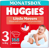 Huggies Dětské plenky Little Movers, Disney Design, velikost 3, počet 168 (3 x 56), měsíční krabička