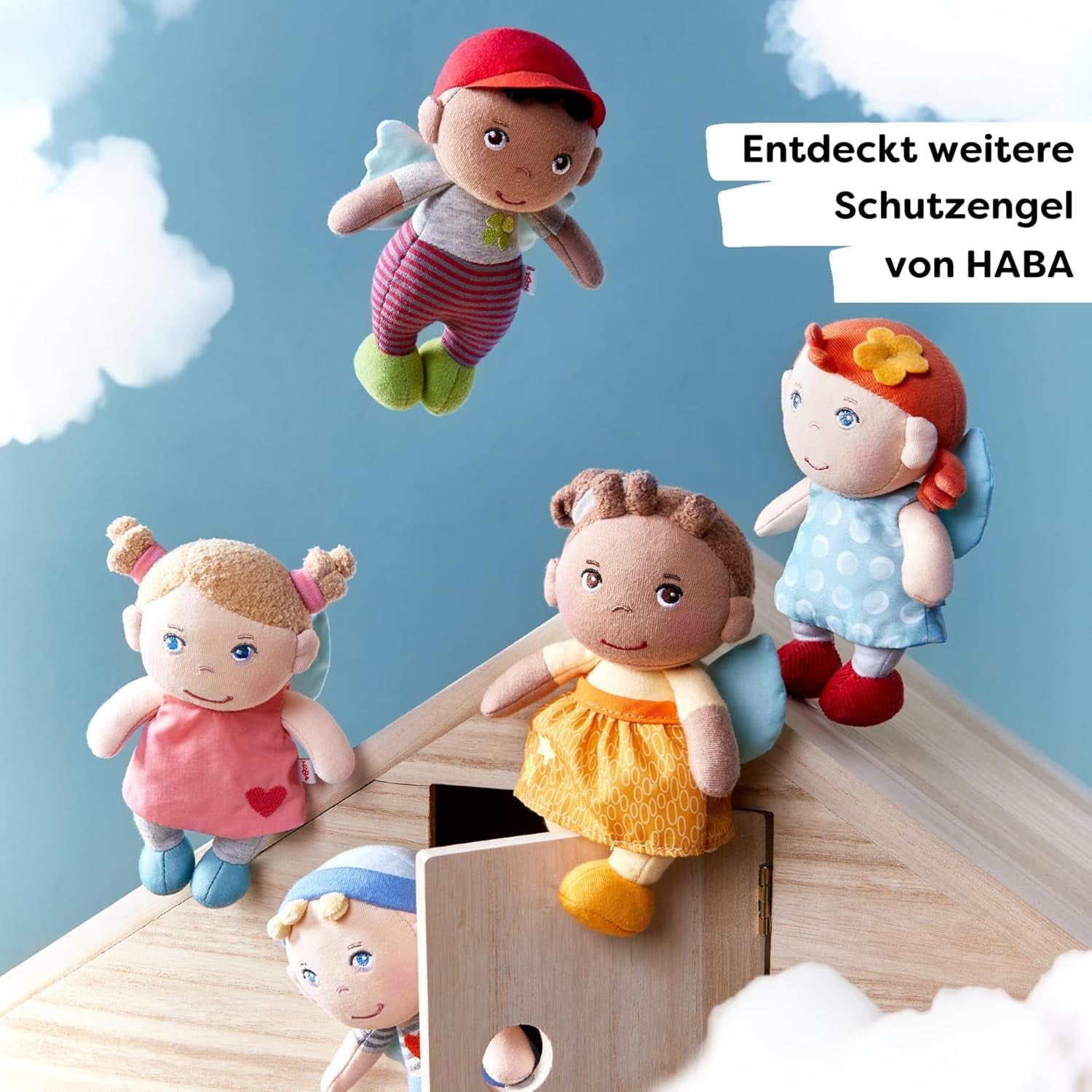 HABA Guardian Angel Holly - Panenka z měkké látky (15 cm), perfektní dárek na uvítanou pro miminka a batolata - Lze prát na 30 °C - 2011871001