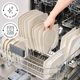 Sada bílého nádobí Karaca Jamie pro 12, 52 kusů - Elegantní porcelánové nádobí pro 12 | Zahrnuje talíře, šálky, misky |