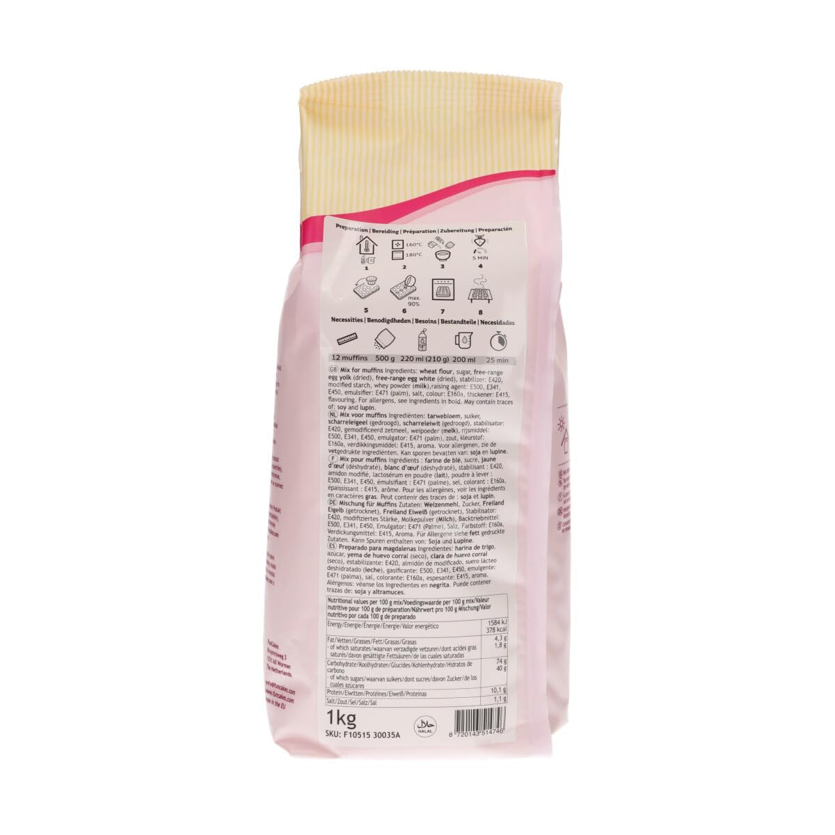 Funcakes Mix Für Muffins, Backen Sie Einfach Köstliche Muffins, Perfekte Americanische Muffins, Geeignet Für Die Herstellung Von Blaubeermuffins Oder Schokoladensplitter-Muffins, Halal., 1 Kg Naty Shop