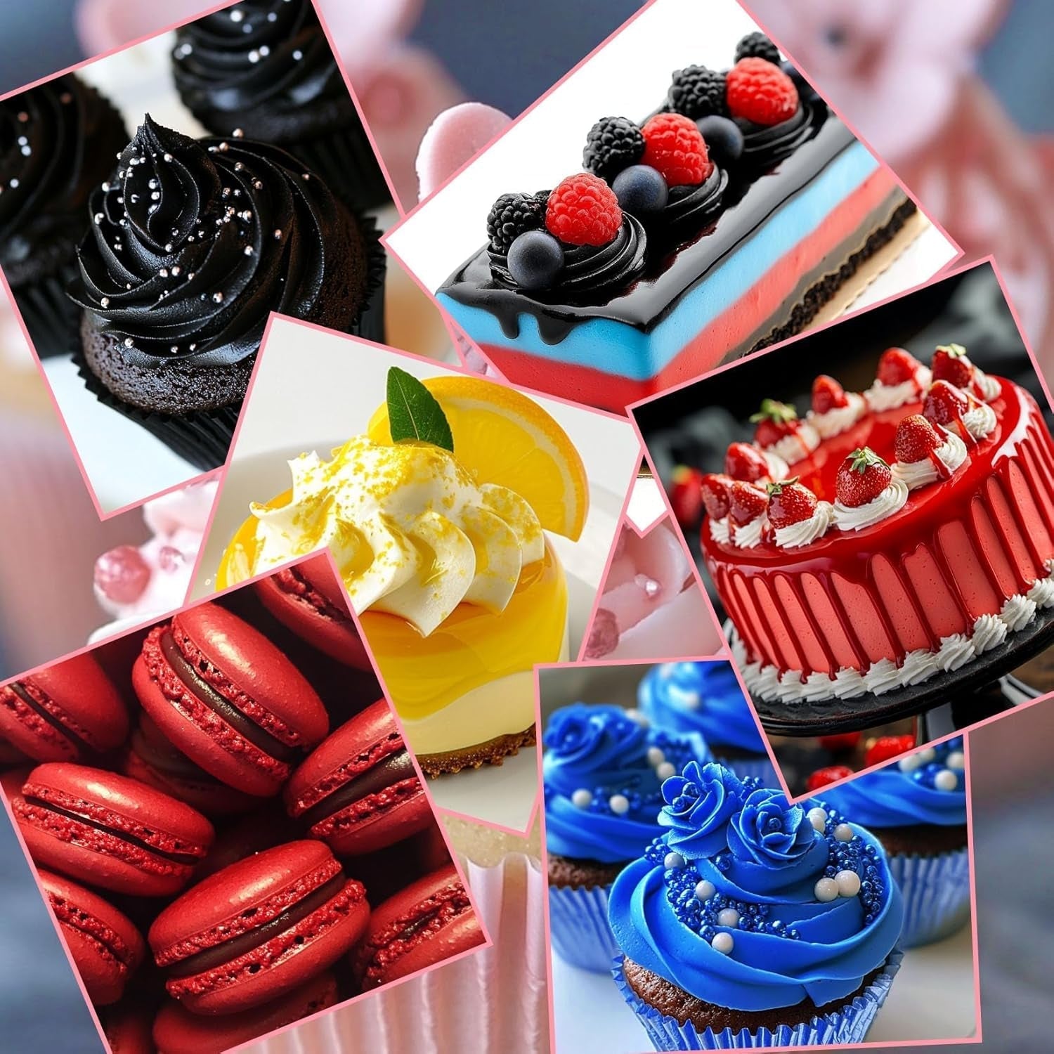 Powder Food Coloring Set - 4x5g koncentrované potravinářské barvivo na fondán, máslový krém, zářivé potravinářské barvivo na pečení, zdobení dortů, barvení velikonočních vajíček, macarons, All Hallows' Day