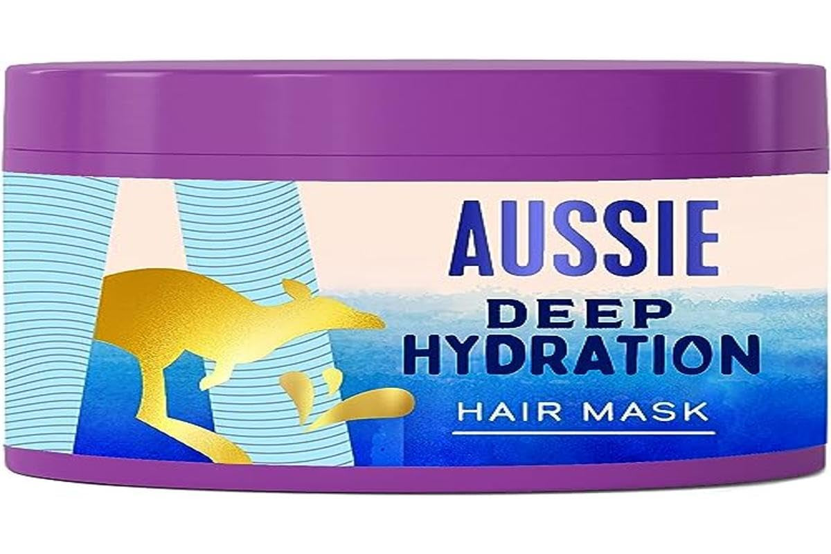 Aussie Deep Hydration Vegan Mask Intenzivní hydratace pro velmi suché a husté kudrnaté vlasy s avokádovým, jojobovým a makadamiovým olejem 450 ml Naty Shop Hair Mask Výchozí název