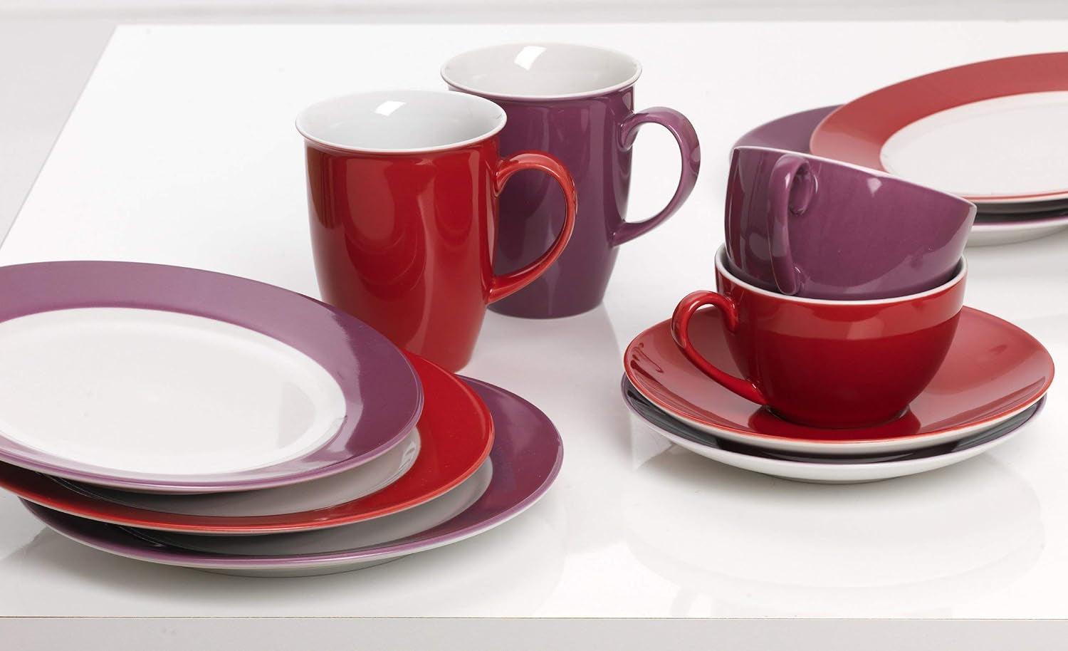 Kávový servis Ritzenhoff & Breker Doppio, 12 kusů, porcelán, červená