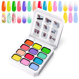Gradient Painting Gel, 12 barev Ombre Gel lak na nehty se 100 ks houbiček na nehty a 4 drápy kovovým drapákem pro francouzskou manikúru DIY nail art, sada I