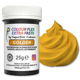 Potravinářské barvivo Sugarflair Colourflex Extra Paste Golden - Jedlé potravinářské barvivo na máslový krém, čokoládu, cukrovou pastu, polevu, fondán, dortové směsi, těsta a další - 25g
