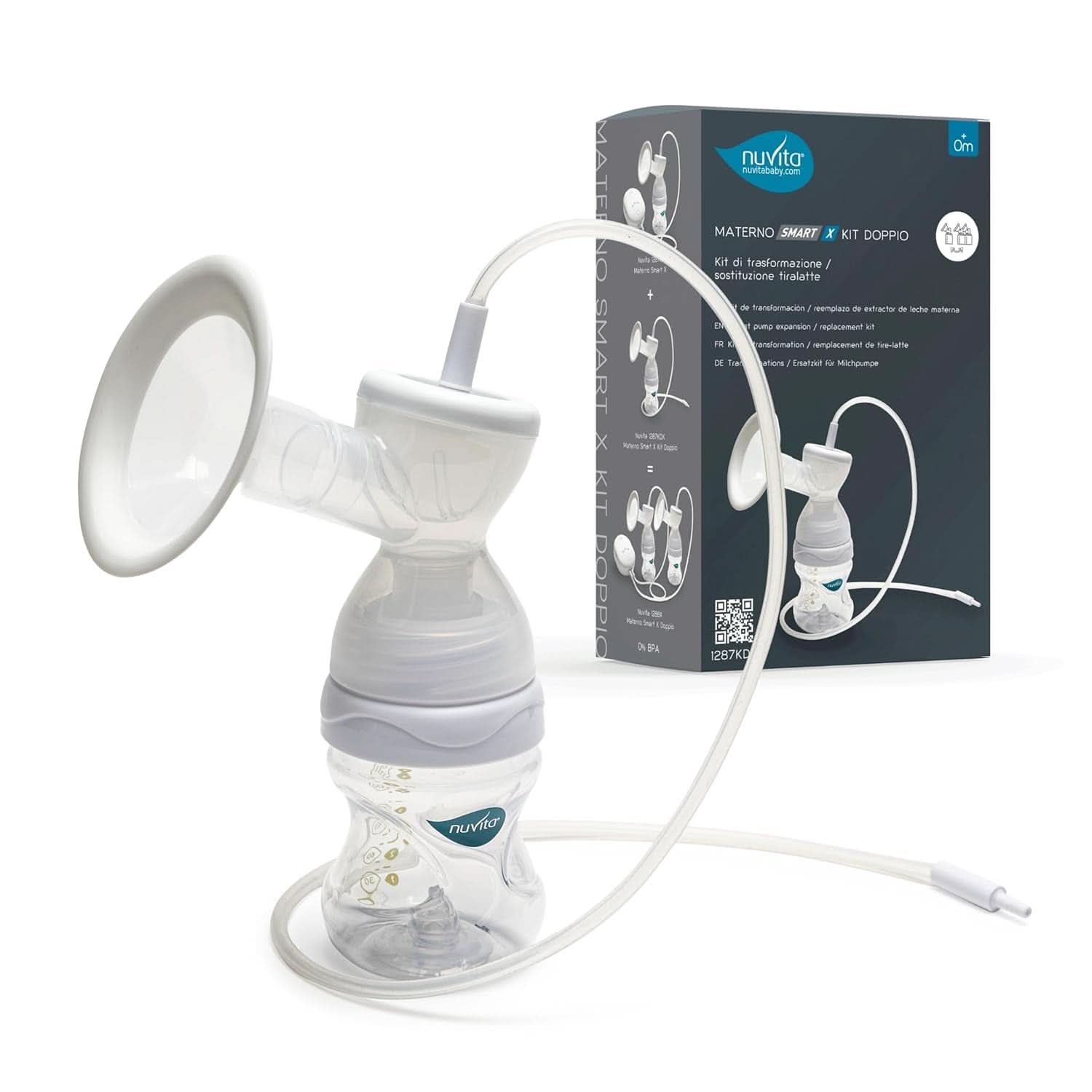 Sada dvojitých čerpadel Nuvita Efficient pro Materno Smart X - 1287KDX | Kompletní sada příslušenství, antikoliková láhev schválená Aio Accesorii Hrana si Alattare Bebe Naty Shop