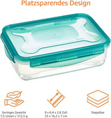 Amazon Basics mrazicí kontejnery v sadě, s víky, odolné proti úniku, stohovatelné, lednička/mraznička, bez BPA, plastové, vhodné do mikrovlnné trouby a myčky, 3 x 1,2 l, průhledné boxy na skladování potravin Naty Shop