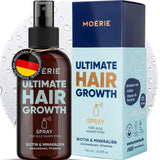 MOÉRIE Ultimate Mineral Hair Growth Spray pro delší, hustší a plnější vlasy - s biotinem a kofeinem - Veganské vlasové produkty, Bez parabenů, všechny typy vlasů, zamezuje vypadávání vlasů - 2 měsíční nabídka Péče o vlasy Naty Shop Single Set
