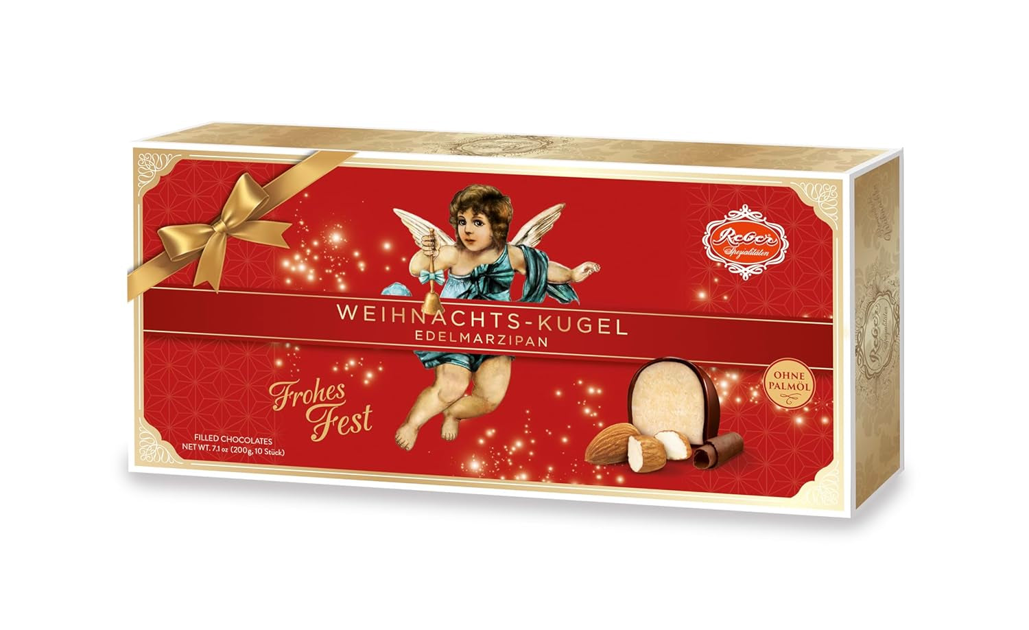 Reber Mozart kuličky s hořkou čokoládou, balení 6 ks s marcipánem a nugátem, veganské - 1 x 120 g
