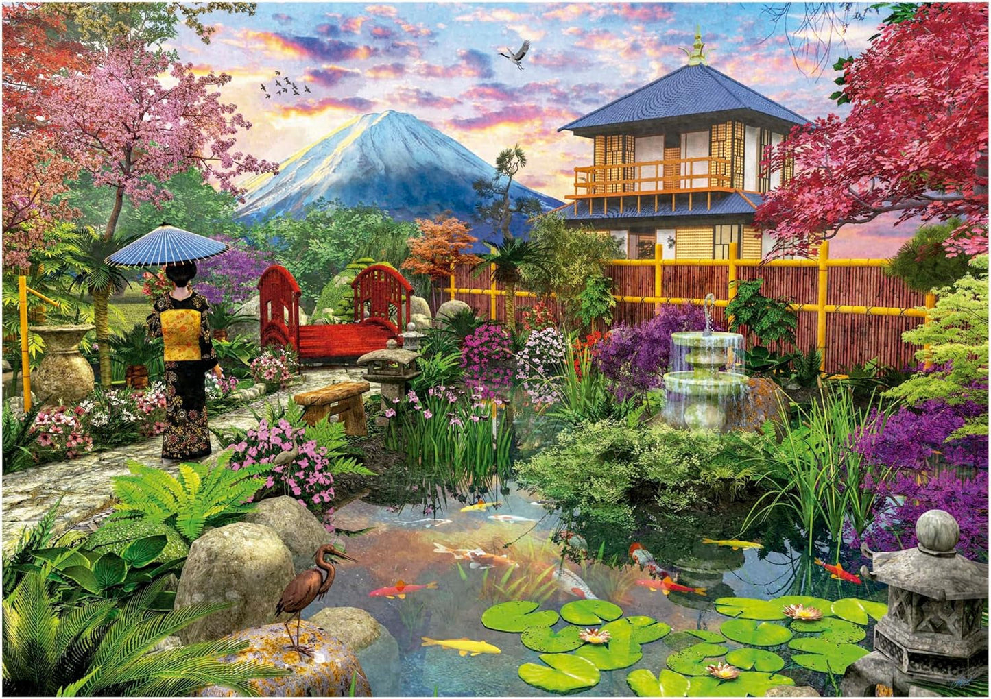 Educa - Puzzle 1500 dílků pro dospělé | Japonská zahrada. Rozměry: 85 X 60 cm. Obsahuje lepidlo na puzzle Fixpuzzle. Už 14 let (19937) Puzzle Naty Shop