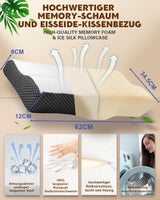 Polštář proti bolesti krku, Ergonomický ortopedický polštář na krk, Polštář s paměťovou pěnou na straně zad, Polštář proti chrápání pro muže Ženy (62 * 34,5 * 12/8CM) Krční ortopedické polštáře Naty Shop